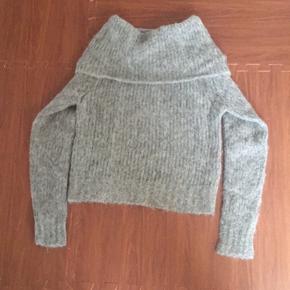 Warm Gray Foldover Sweater - Picture 2 of 4